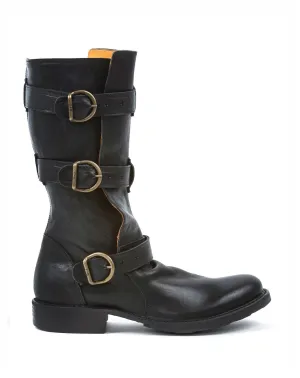 7040 Black Leather Boots