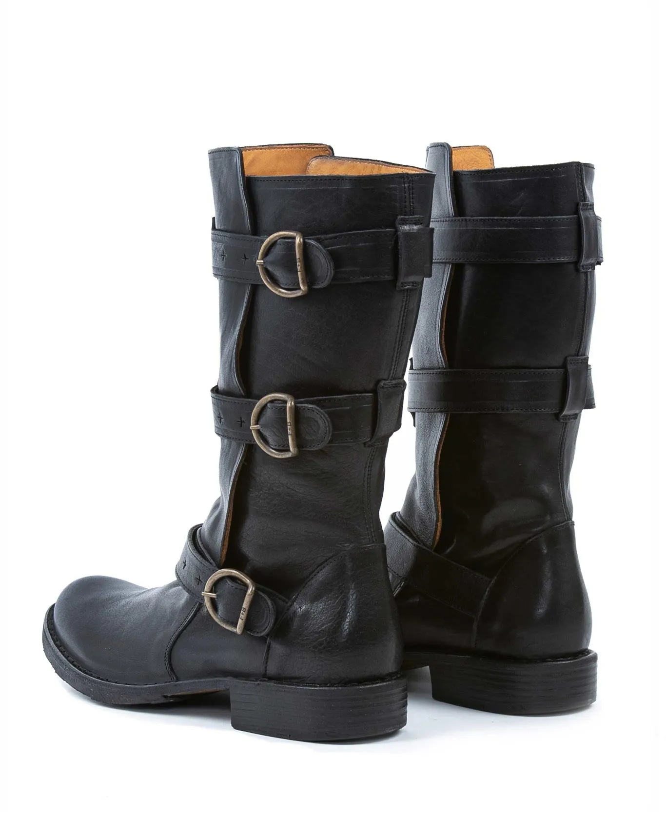 7040 Black Leather Boots