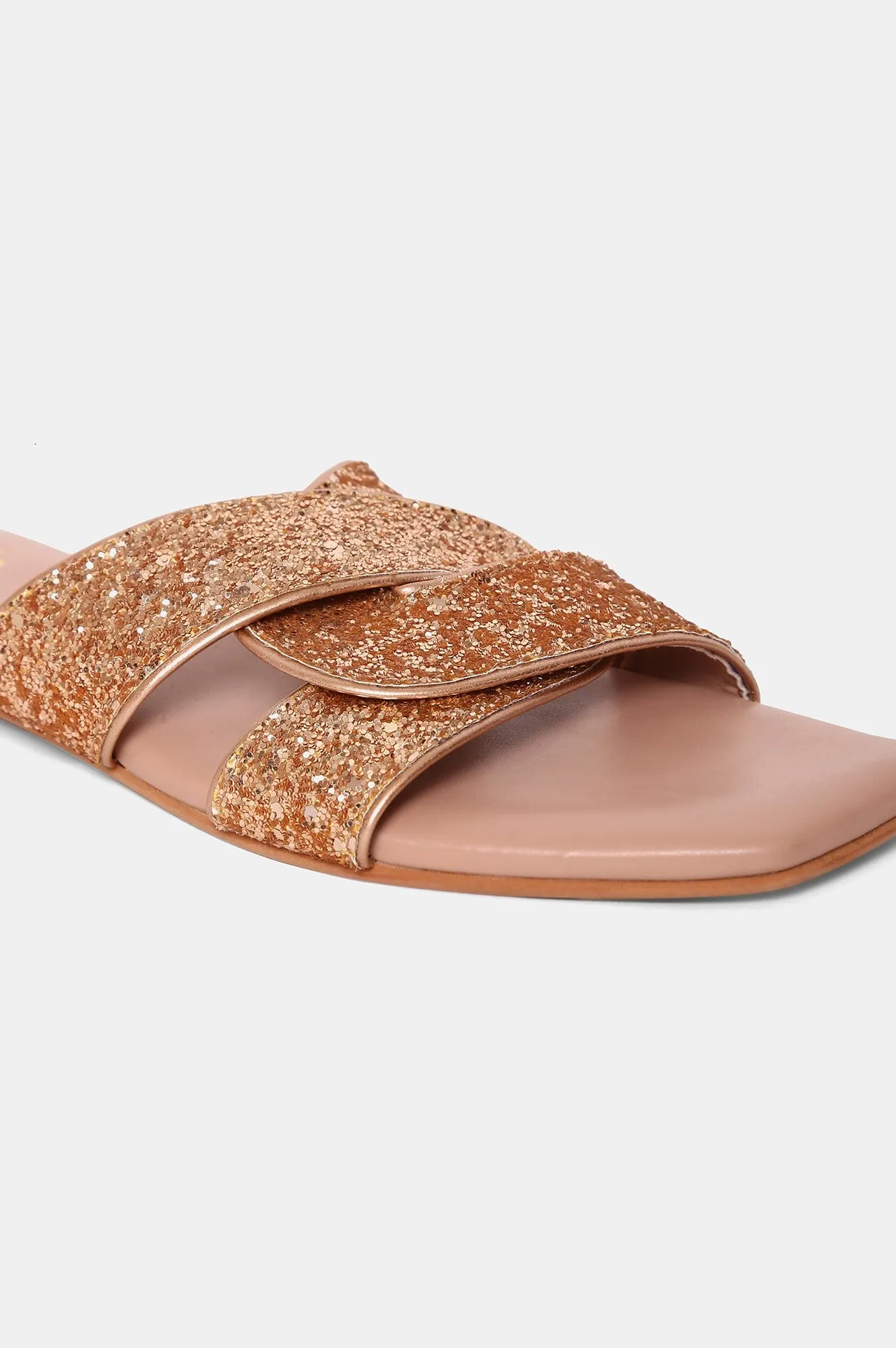 AURELIA ROSE GOLD Square Toe Flat-ZMAE