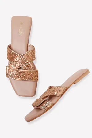 AURELIA ROSE GOLD Square Toe Flat-ZMAE