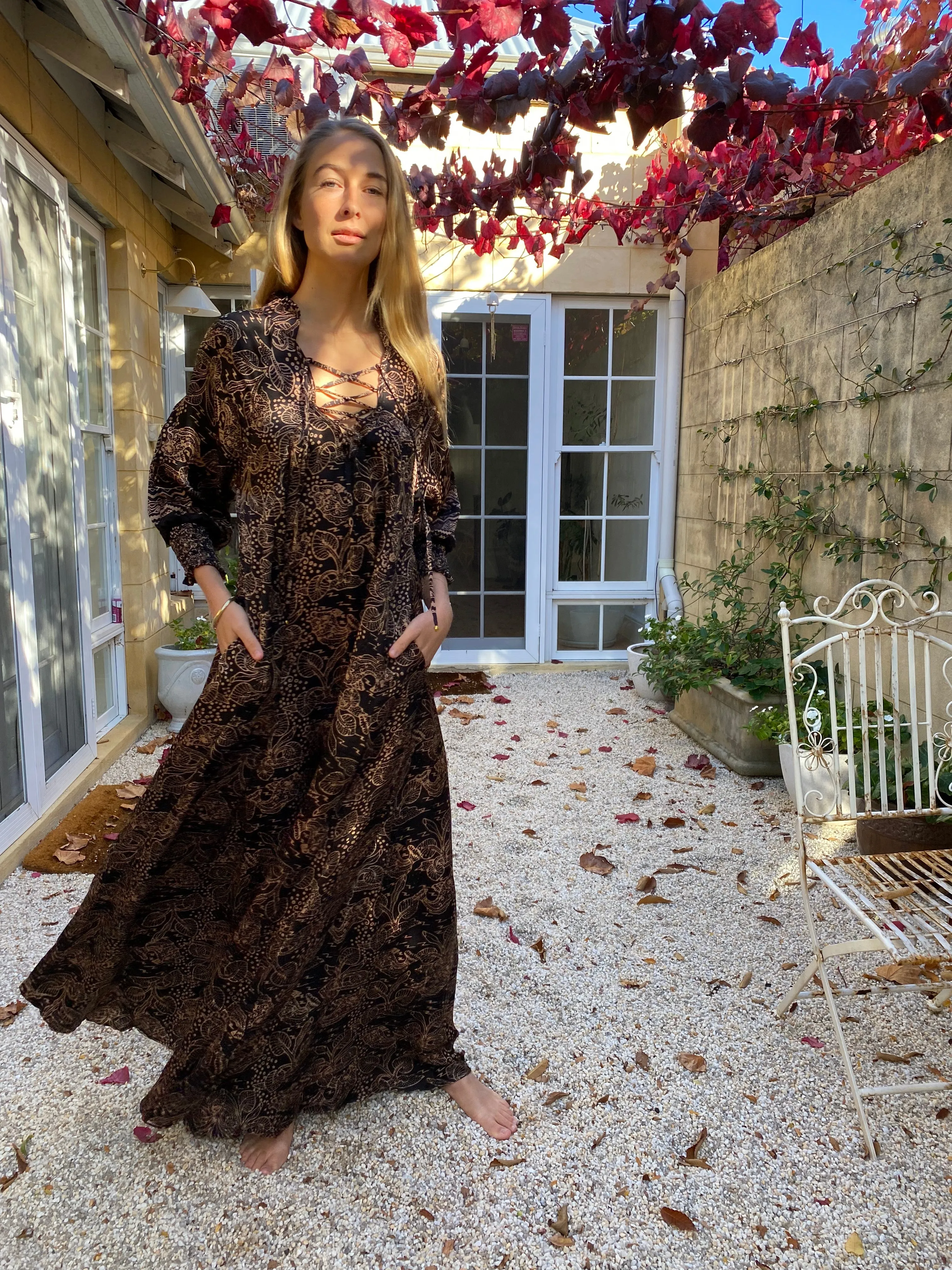 Azrou Silk Dress - Leaf
