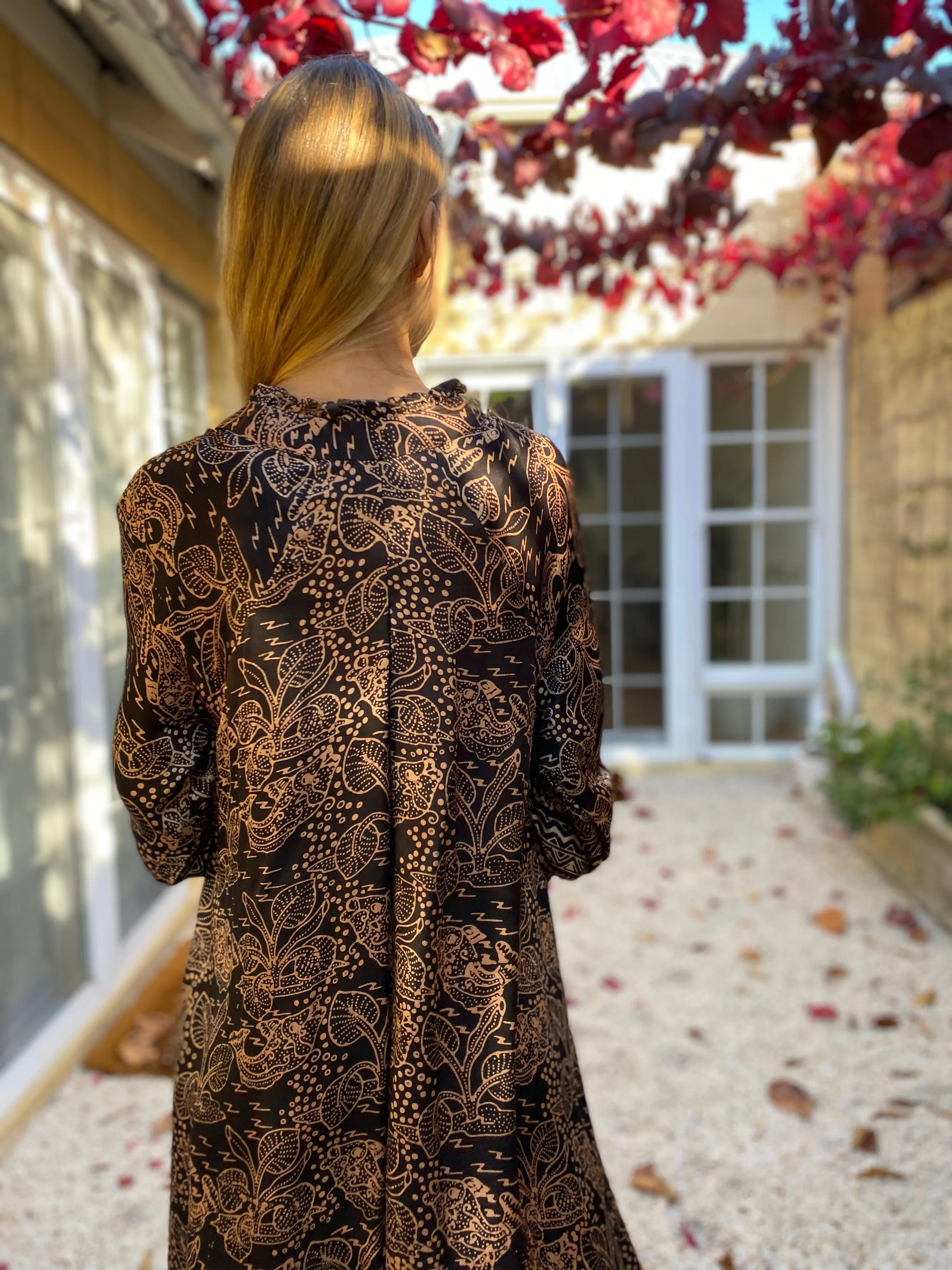 Azrou Silk Dress - Leaf