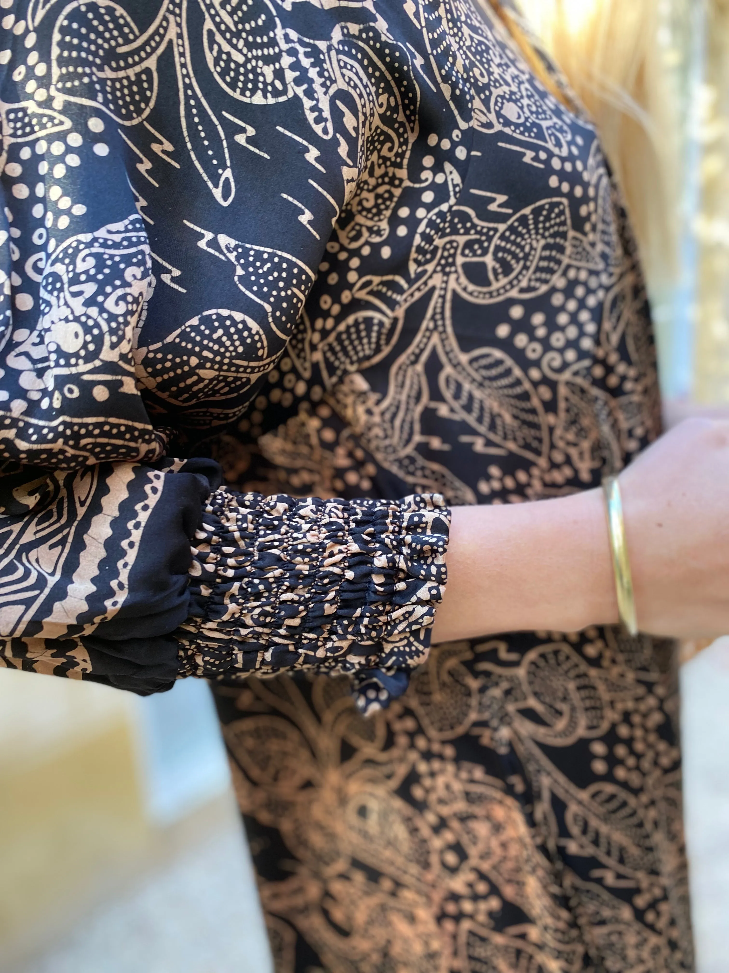 Azrou Silk Dress - Leaf