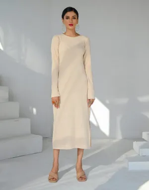 Beige Knit Dress