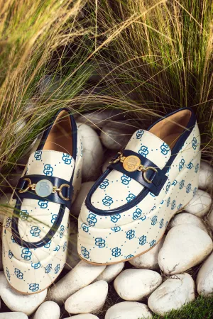 Beige Monogram Platform Loafers
