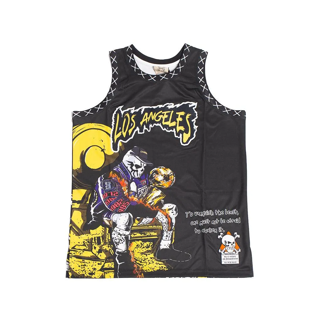 BRAND X AWAKEN THE BEAST IN LA BASKETBALL JERSEY (BLACK)
