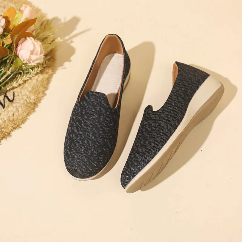 Contrast Round Toe Slip-Ons