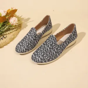 Contrast Round Toe Slip-Ons