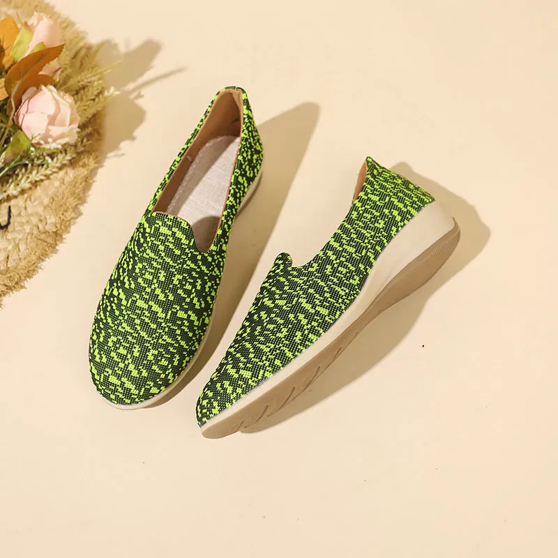 Contrast Round Toe Slip-Ons