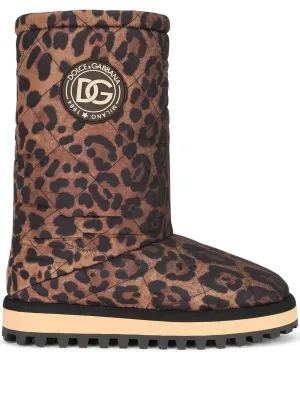Dolce & Gabbana City leopard-print boots