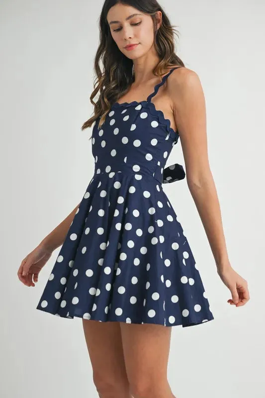 DOT AND DASH DARLING DRESS (Navy)