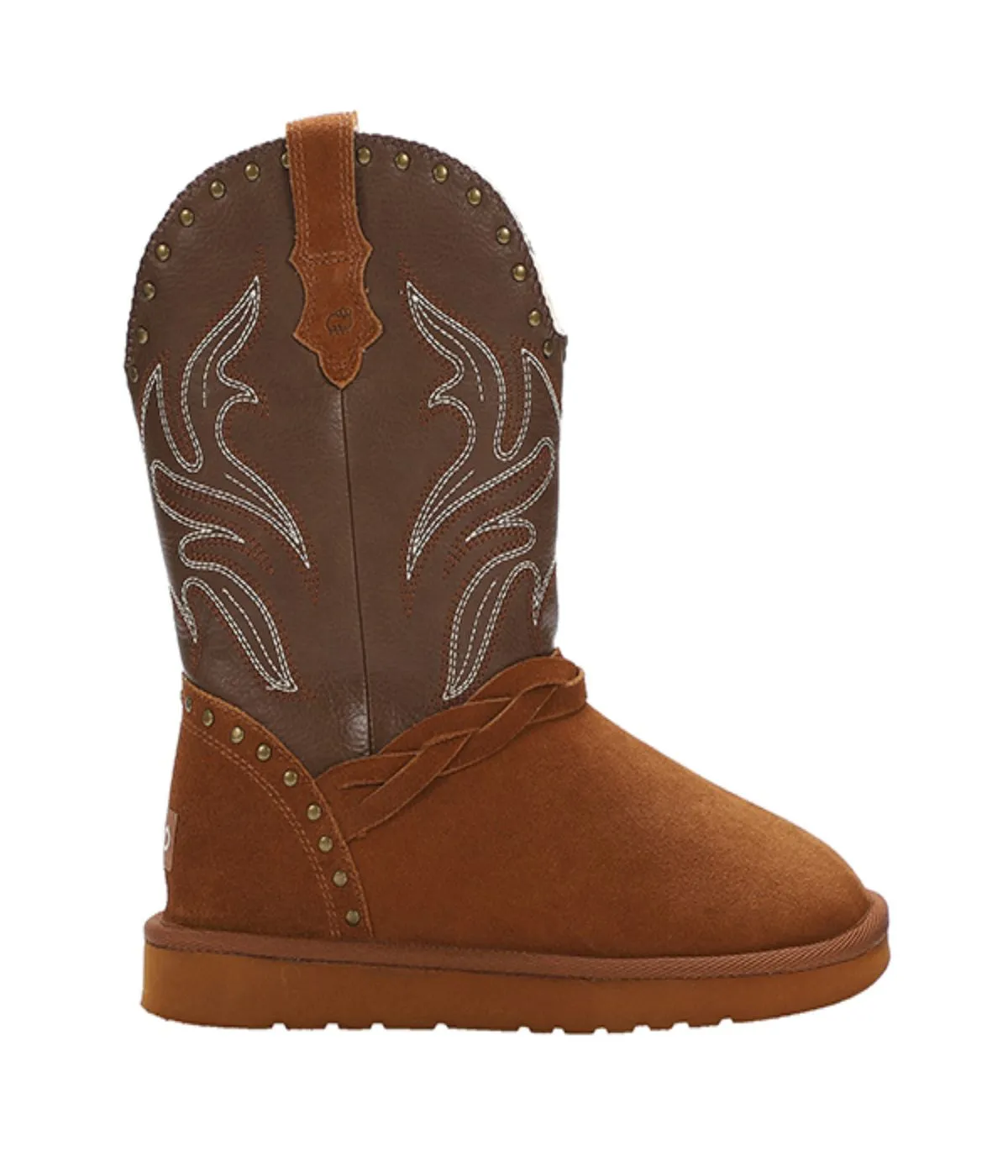 Fur Lined Ladies western-style pull on boot Chestnut/Brown