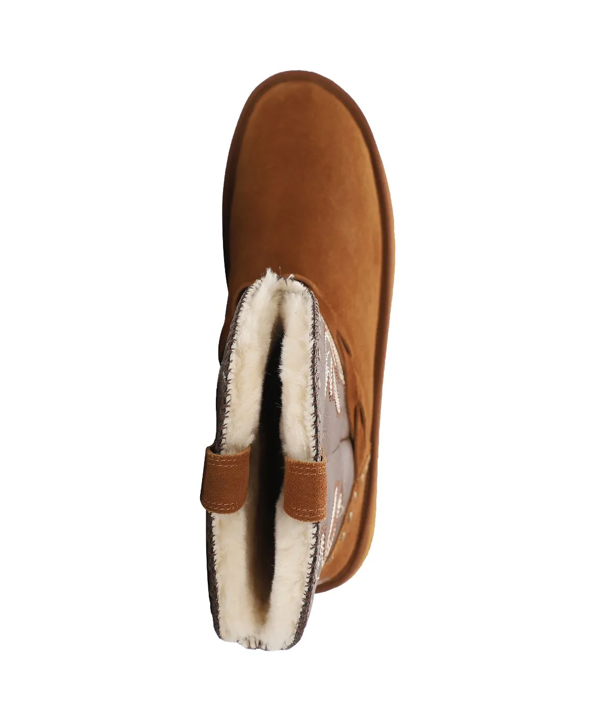 Fur Lined Ladies western-style pull on boot Chestnut/Brown