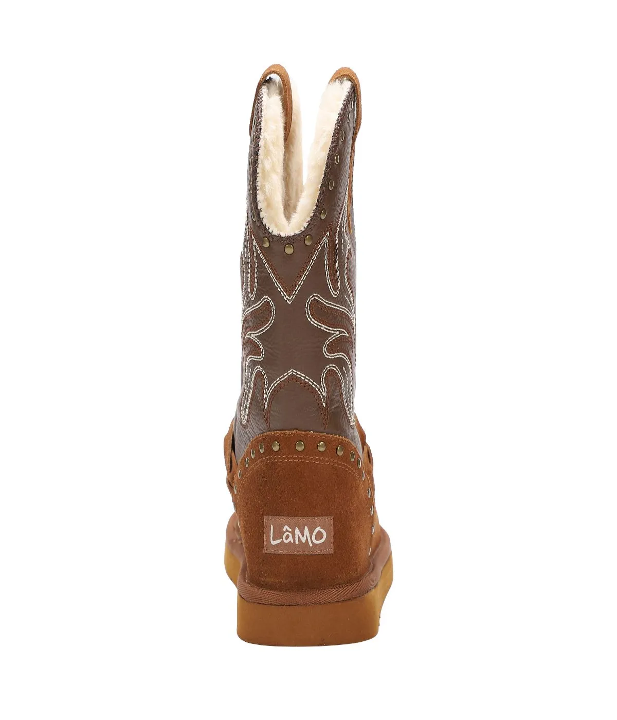Fur Lined Ladies western-style pull on boot Chestnut/Brown