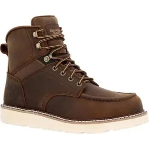 Georgia Boot- Men’s Brown 6” Moc Toe Waterproof Steel Toe