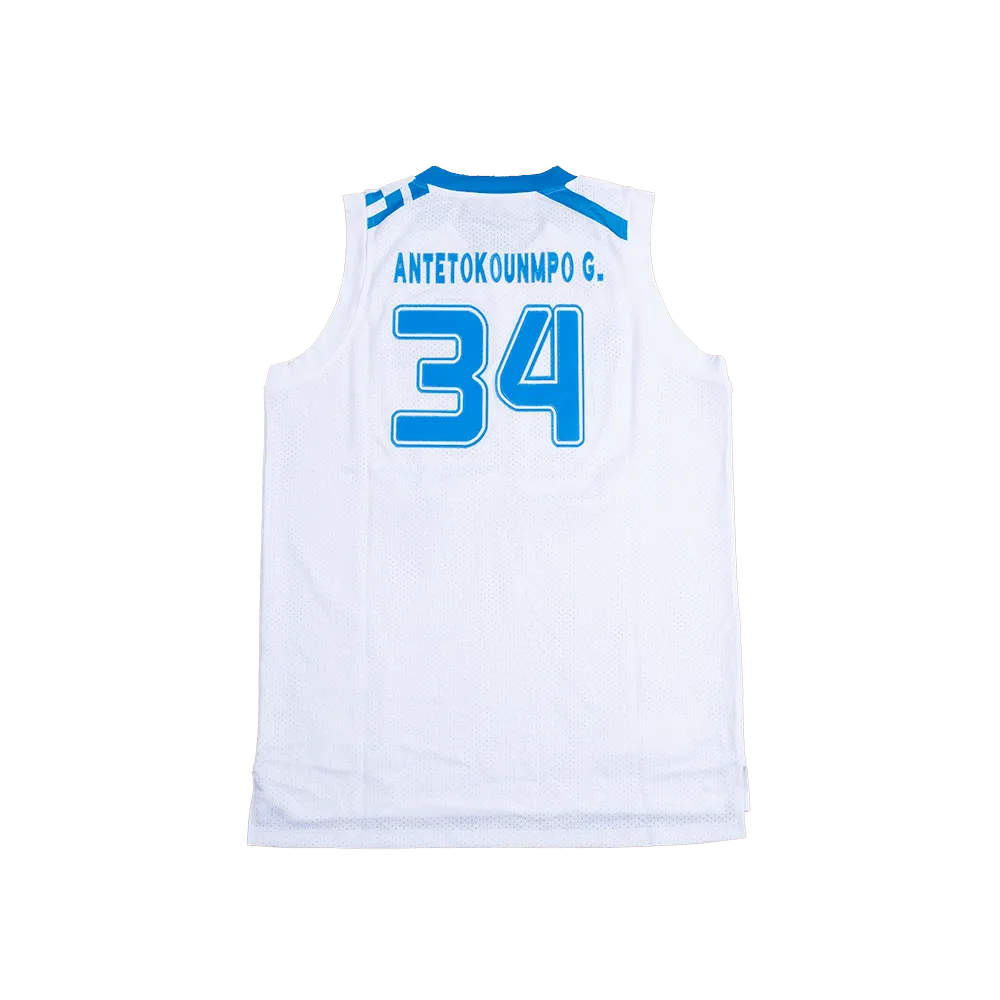 GIANNIS HELLAS TEAM GREECE YOUTH AUTHENTIC BASKETBALL JERSEY (WHITE/BLUE)