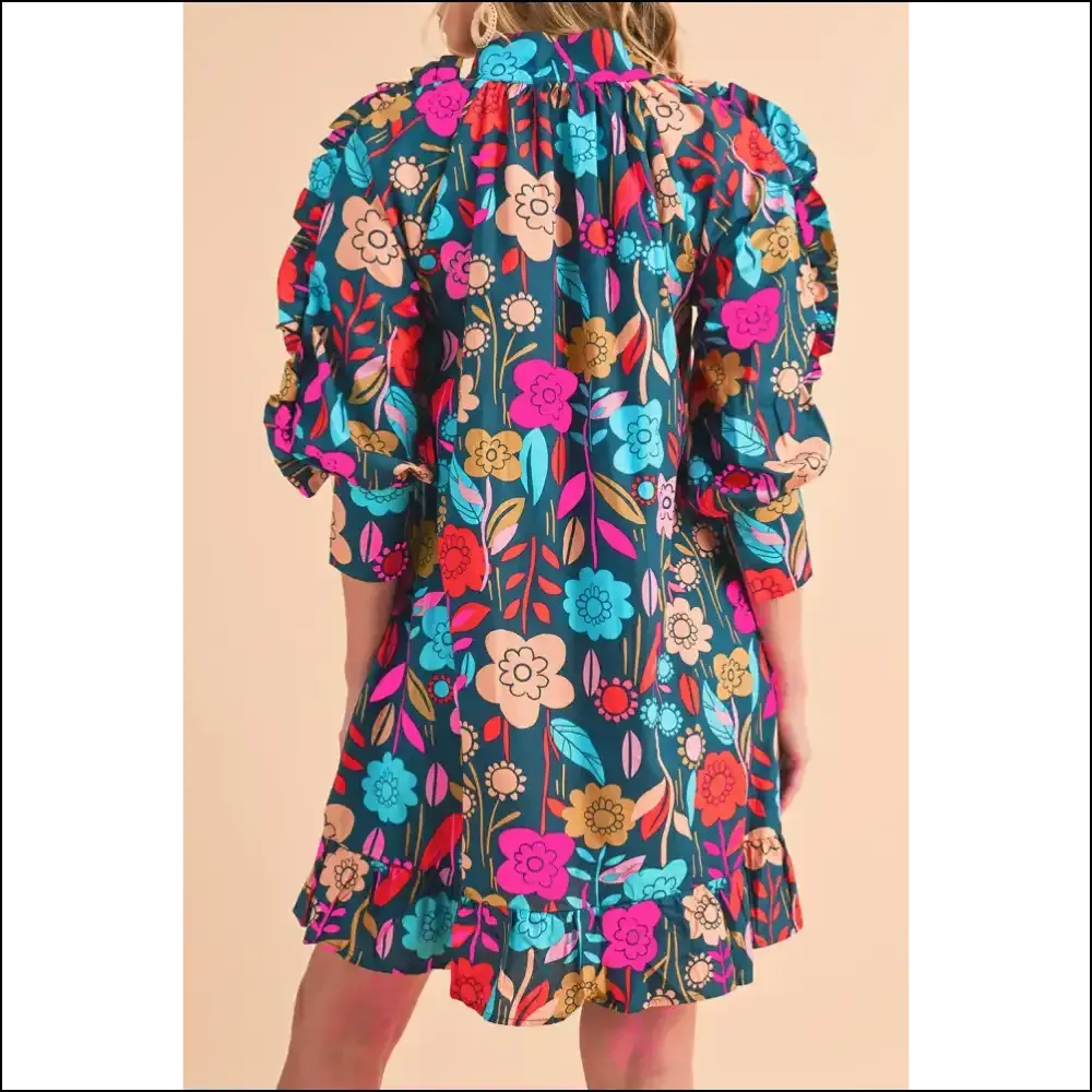 Groovy Green Flower Print Mini Dress: Needful Things ! 🌼✌️