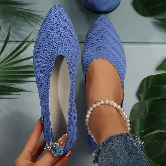 Jonina® | Knitted Pointed Toe Flats For Women
