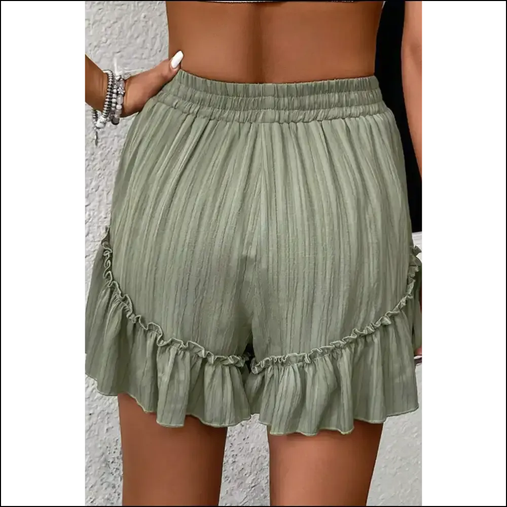 Laurel Green Ruffle Hem Shorts: Tie Waist? More Like Tie-tanic,  🚢