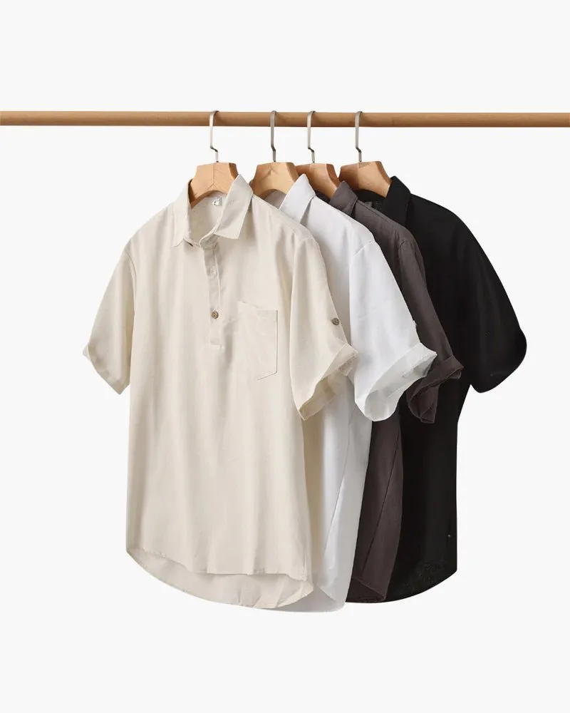 Linen Polo Shirt – Short Sleeve – Lightweight Summer Style