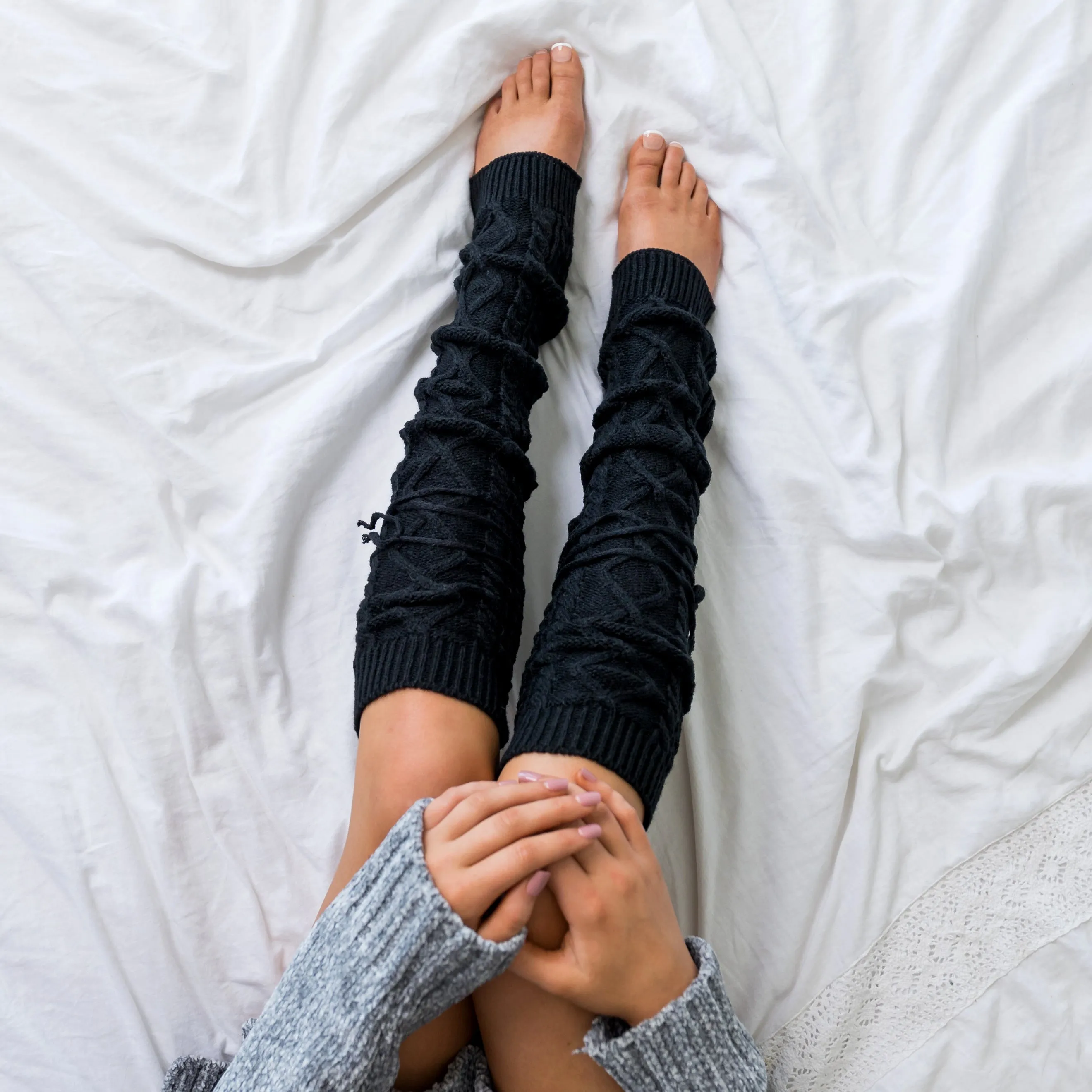 Long Cable-Knit Leg Warmer
