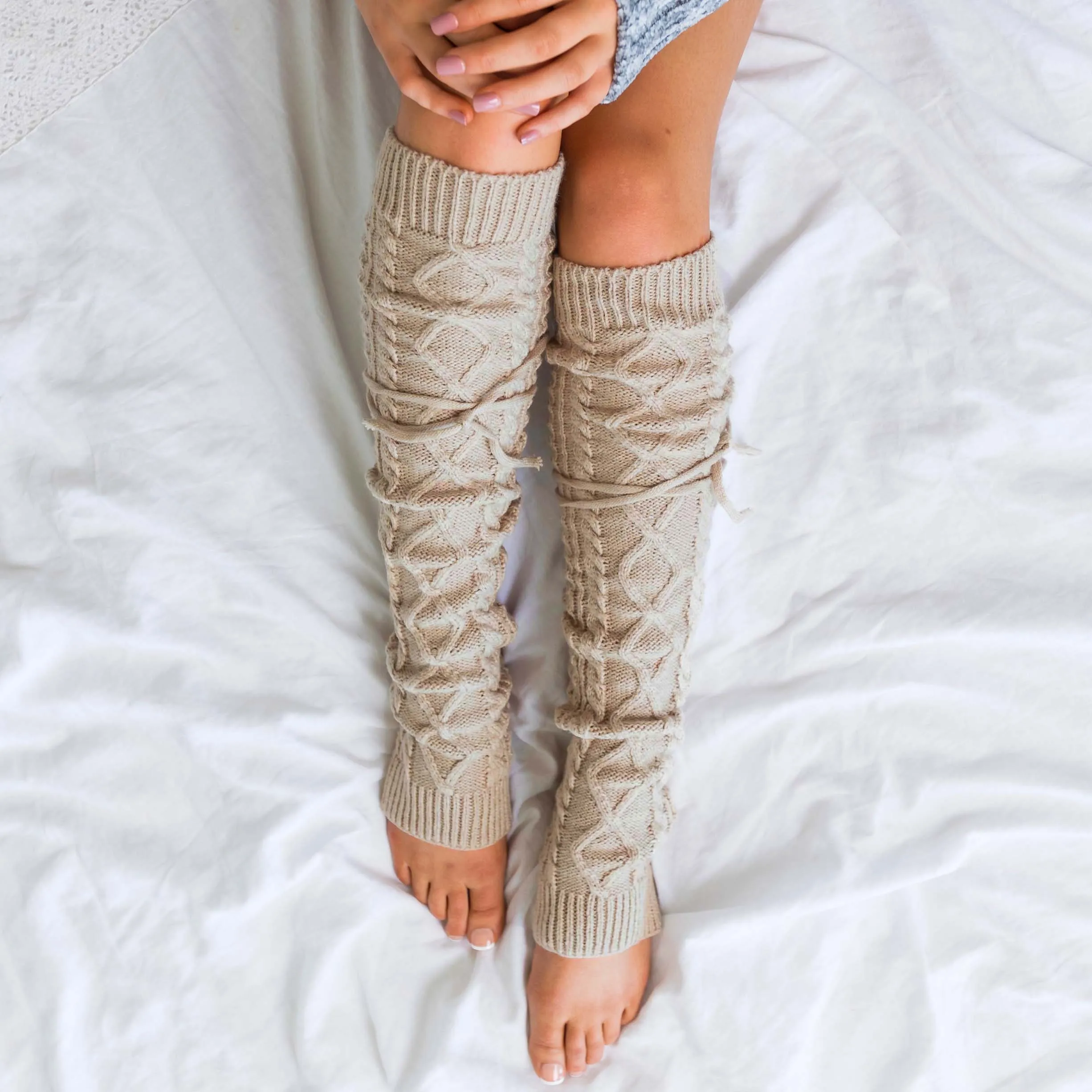 Long Cable-Knit Leg Warmer