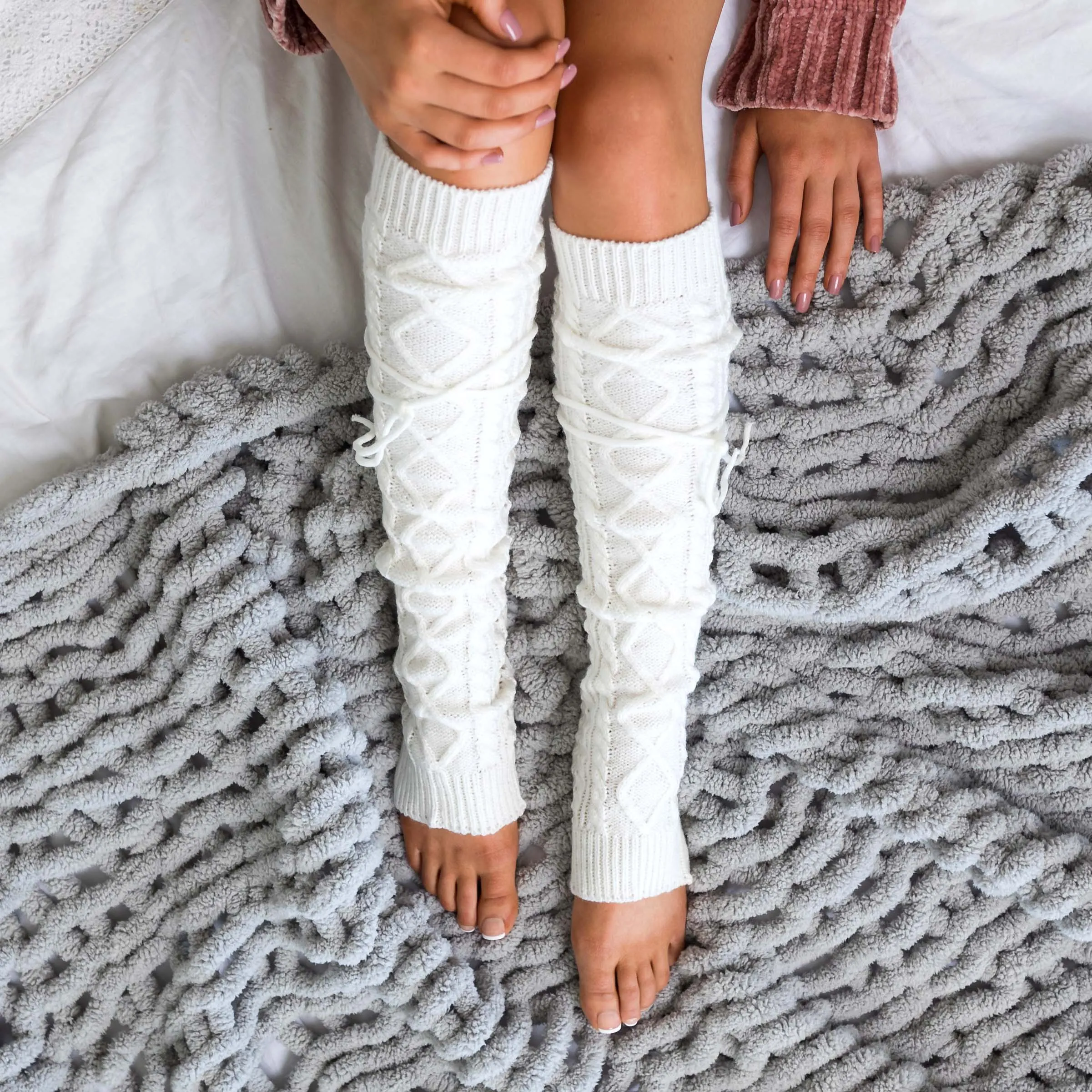 Long Cable-Knit Leg Warmer