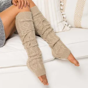Long Cable-Knit Leg Warmer