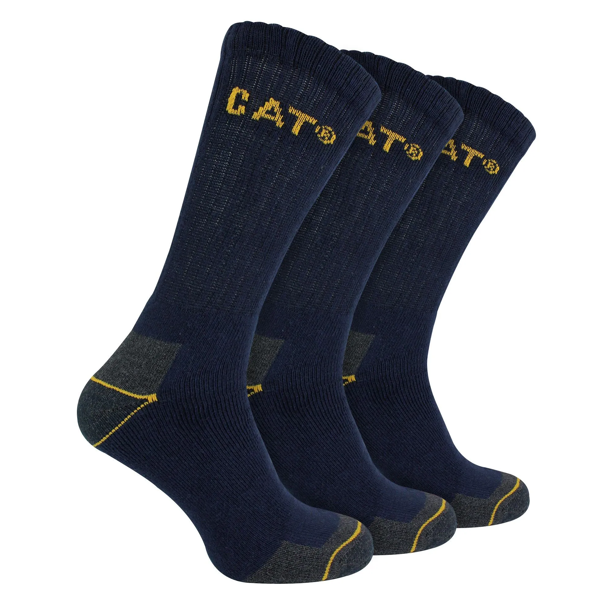 Mens 3 Pack Real Work Socks with Cushioned Heel & Toe
