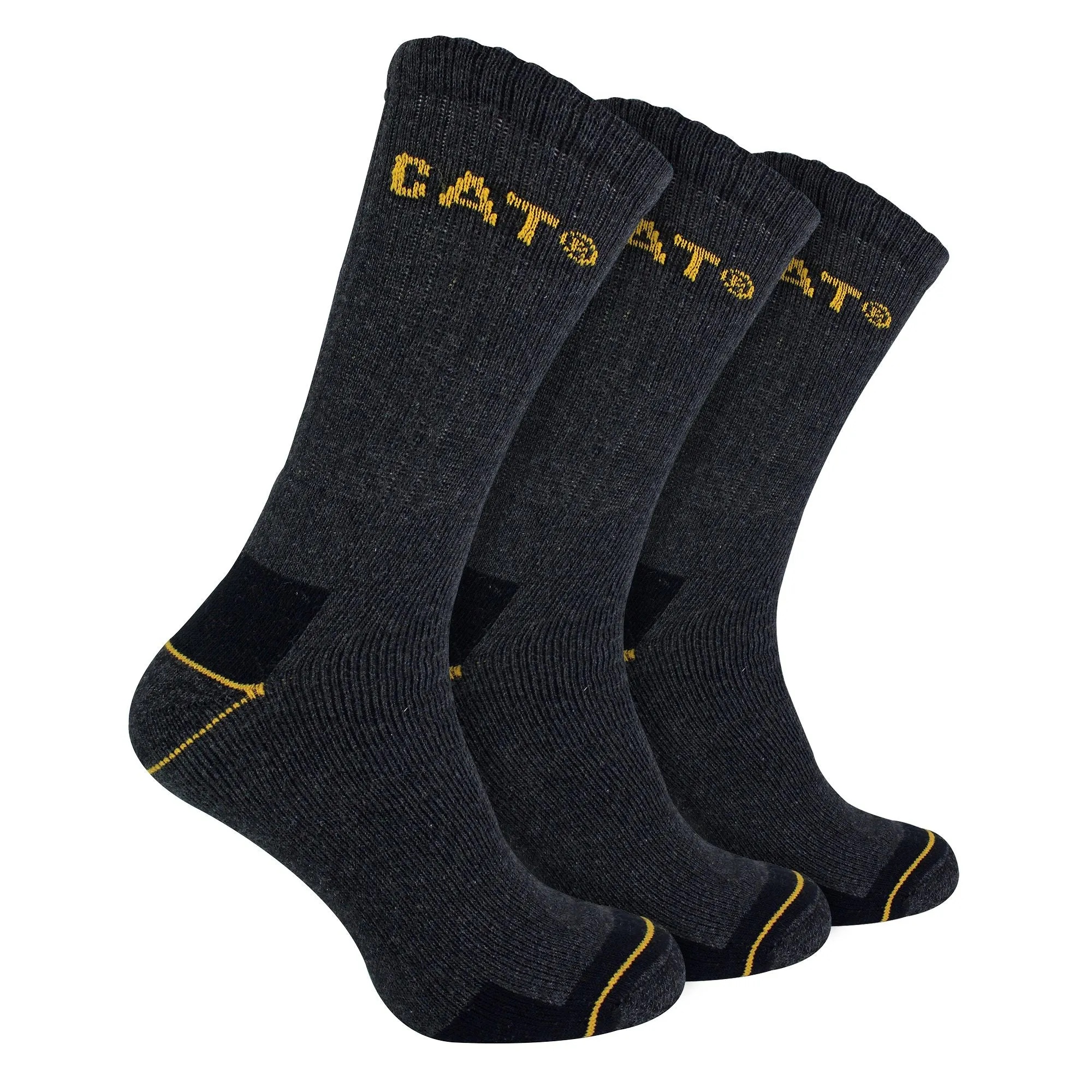 Mens 3 Pack Real Work Socks with Cushioned Heel & Toe