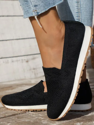 Mesh slip-ons met ronde neus