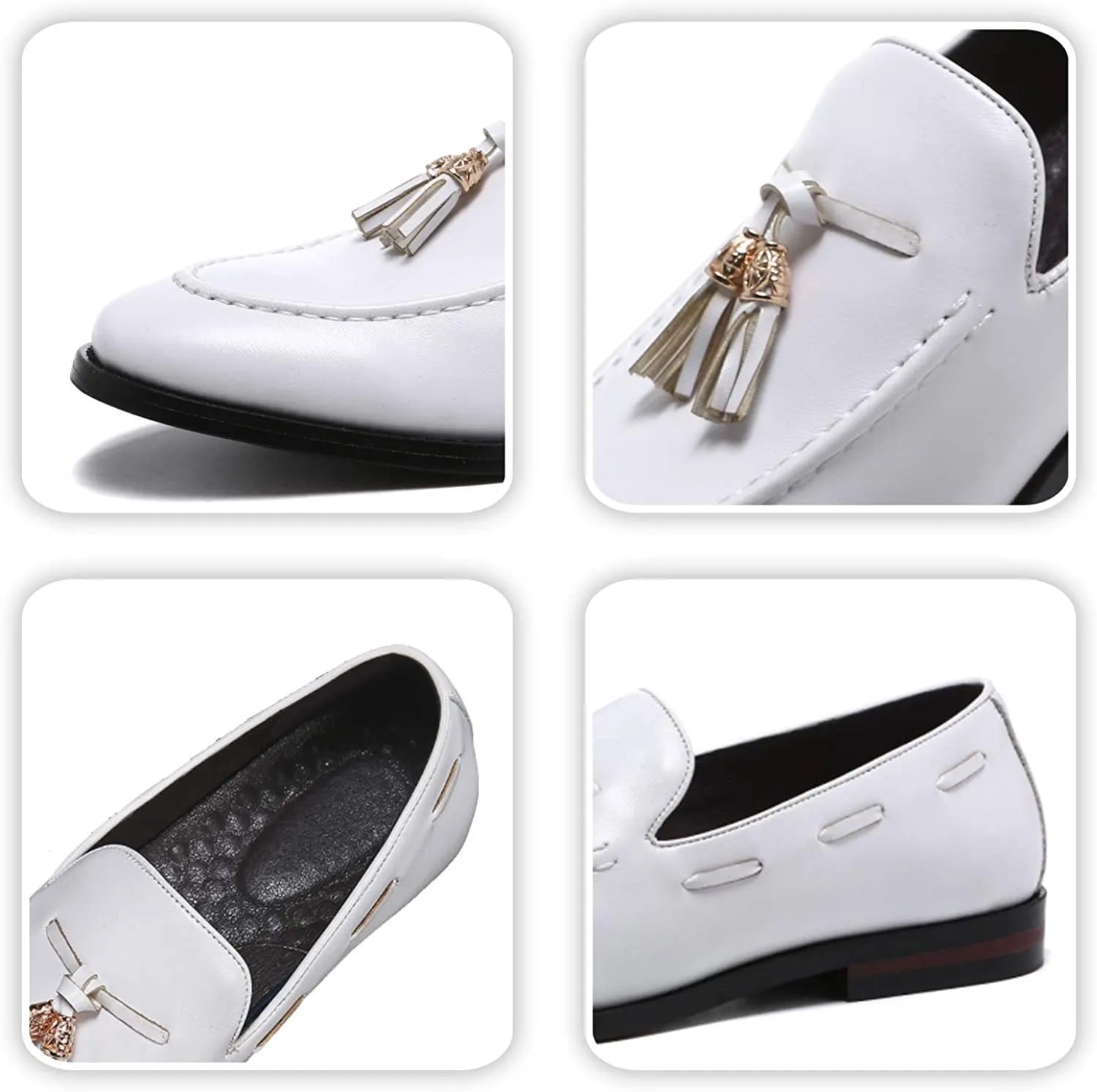 NXY Black Men's Loafers and Slip On丨Luxury Tassel Mens Dress Shoes &amp; Elegant Casual Boat Shoes Size 7-13