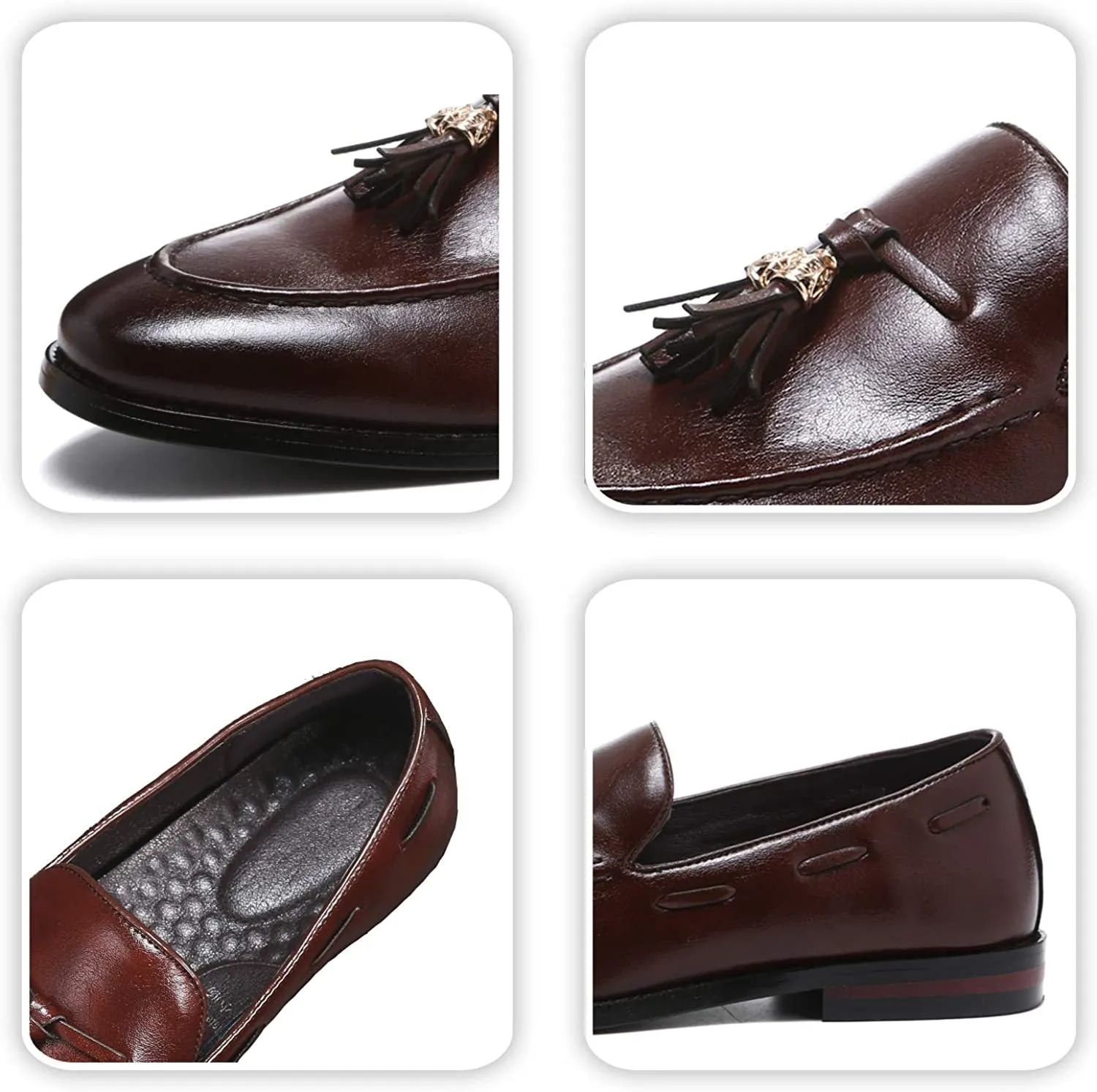 NXY Black Men's Loafers and Slip On丨Luxury Tassel Mens Dress Shoes &amp; Elegant Casual Boat Shoes Size 7-13