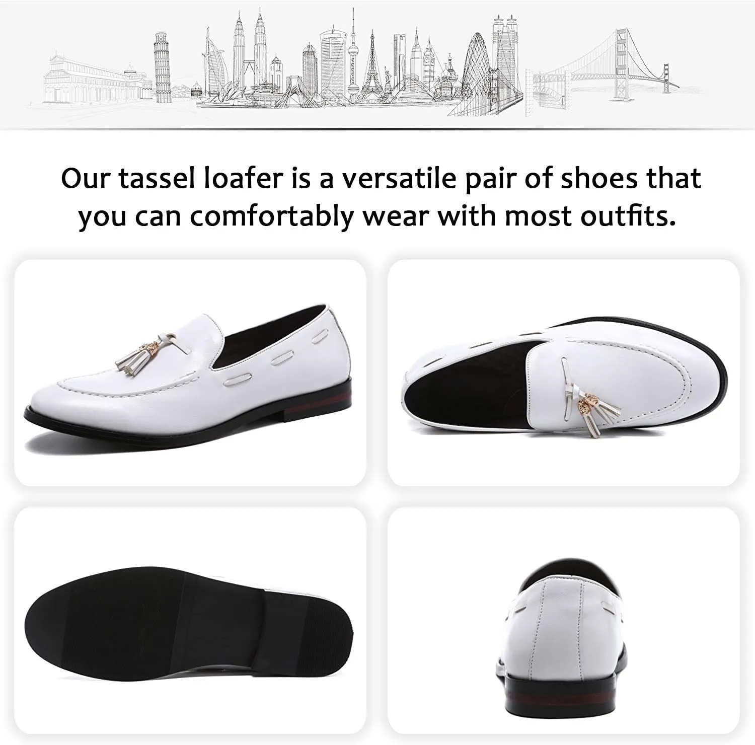 NXY Black Men's Loafers and Slip On丨Luxury Tassel Mens Dress Shoes &amp; Elegant Casual Boat Shoes Size 7-13