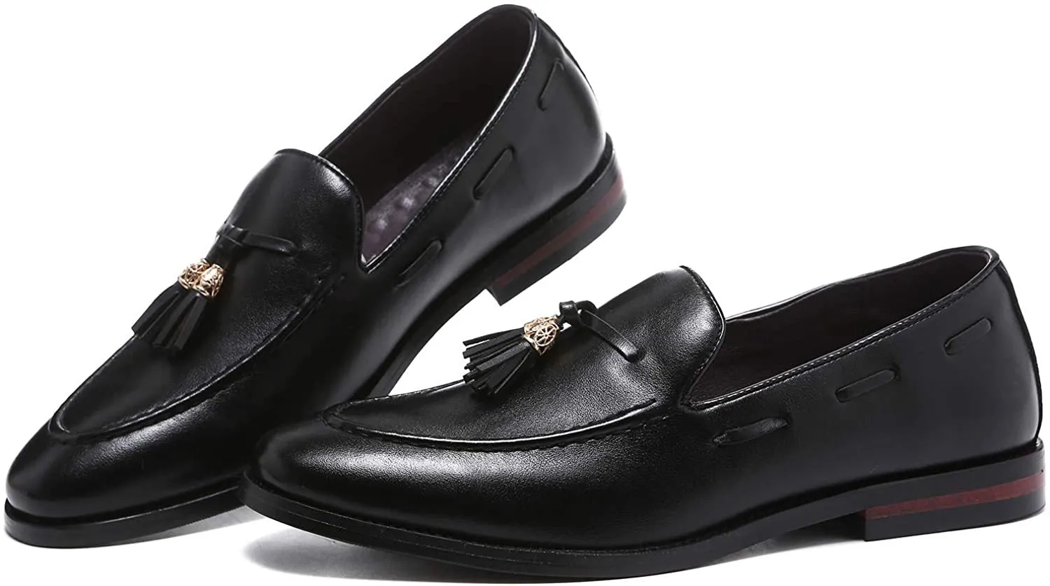 NXY Black Men's Loafers and Slip On丨Luxury Tassel Mens Dress Shoes &amp; Elegant Casual Boat Shoes Size 7-13