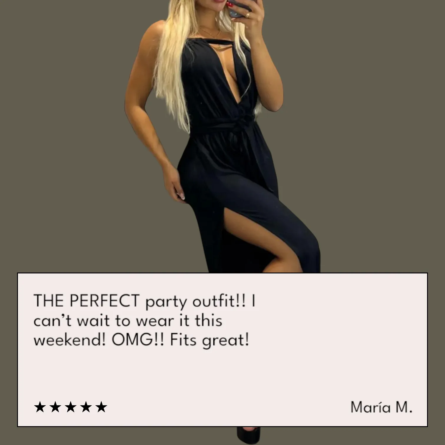 One-Piece Jumpsuit with Plunging Neckline