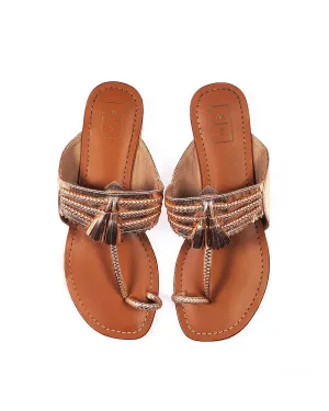 Sana Rose Gold Kolhapuri Chappal