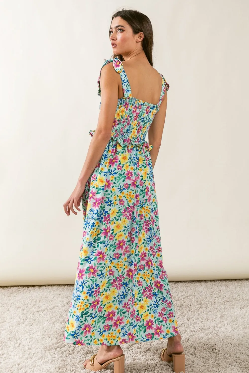 SAVANNAH RUFFLE SMOCKED DRESS