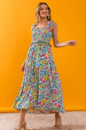 SAVANNAH RUFFLE SMOCKED DRESS