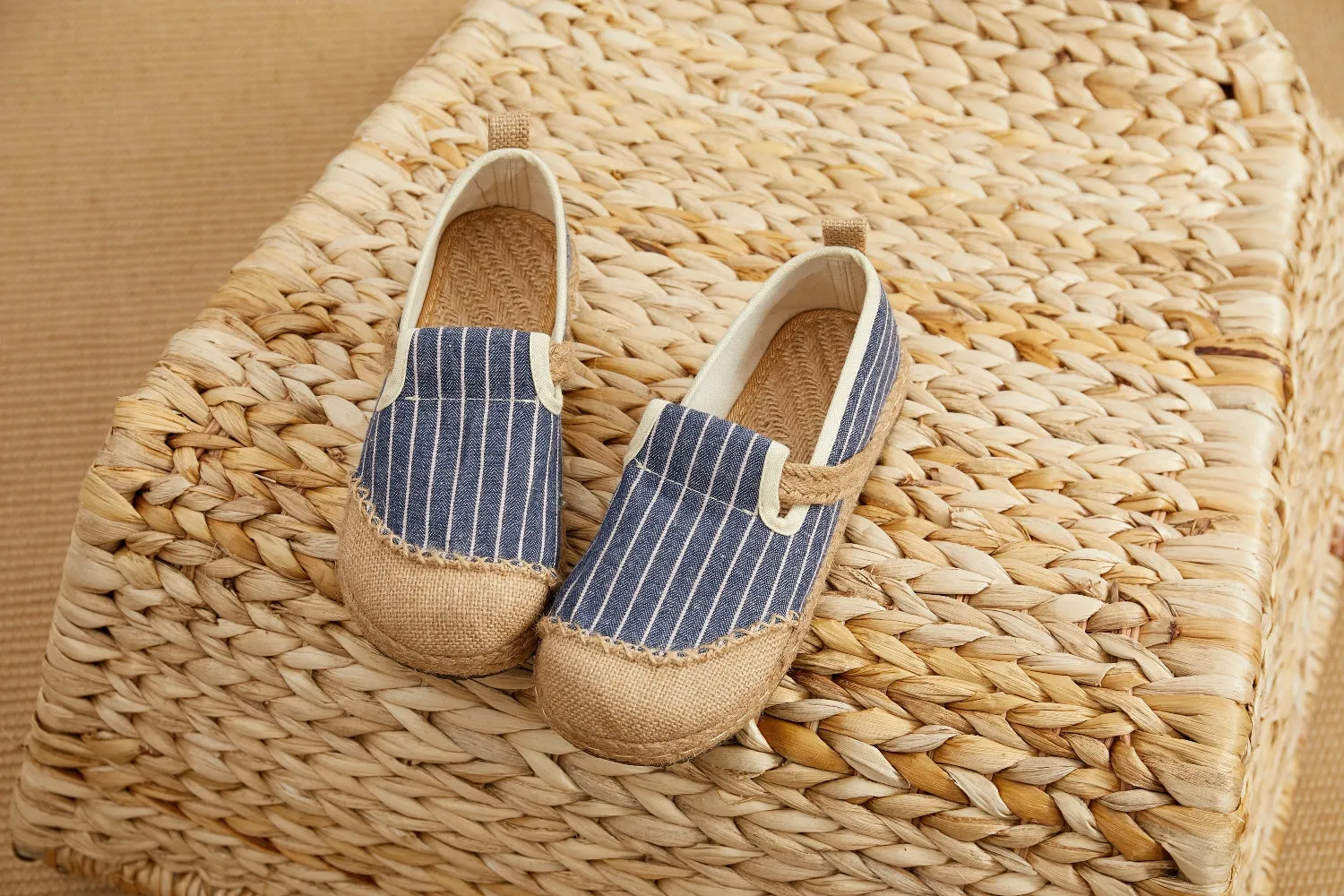 Stripe Strap-Accent Espadrilles Loafers - Women