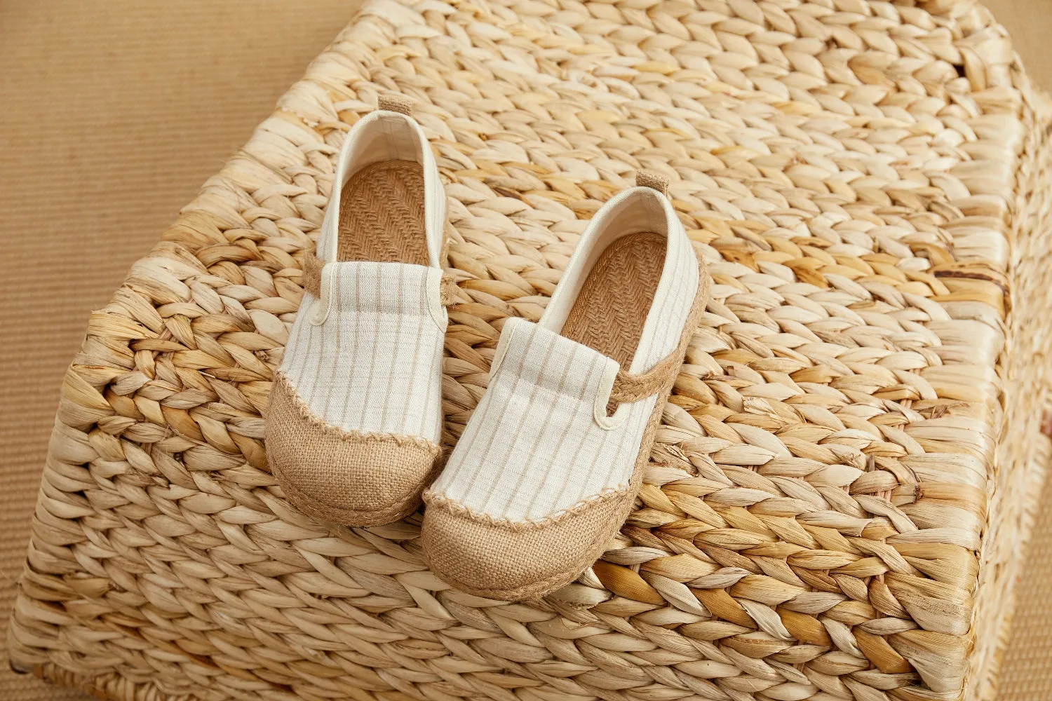 Stripe Strap-Accent Espadrilles Loafers - Women
