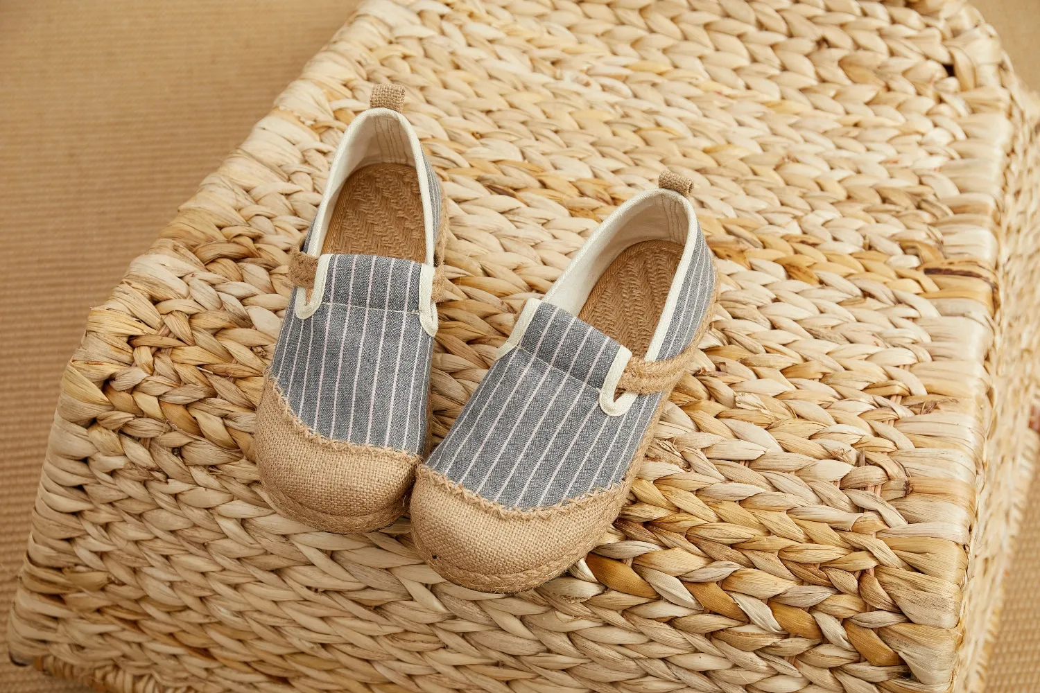 Stripe Strap-Accent Espadrilles Loafers - Women