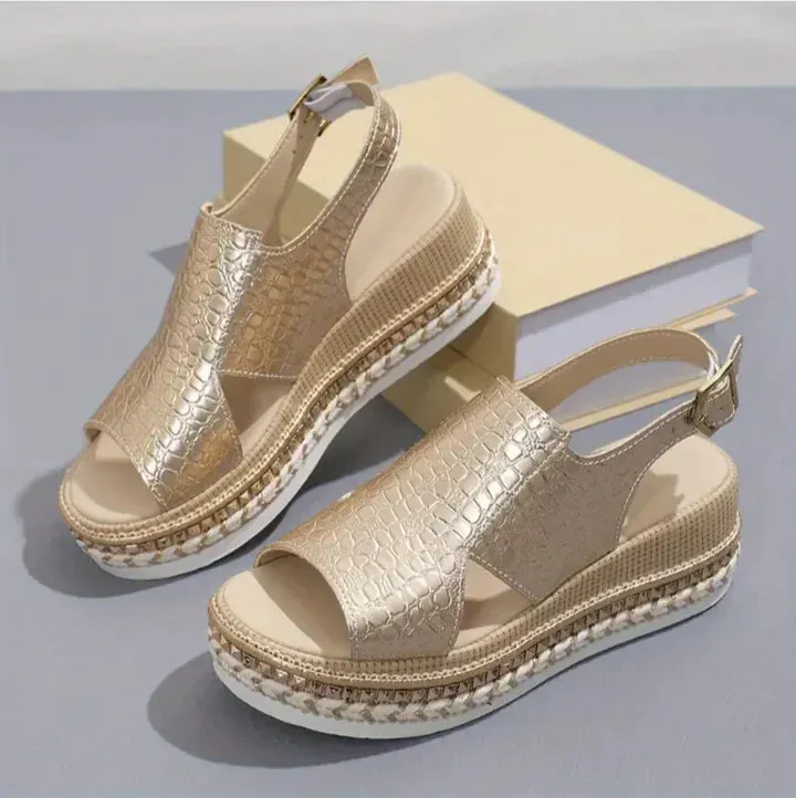 Stylish Platform Leather Wedge Sandals for Women