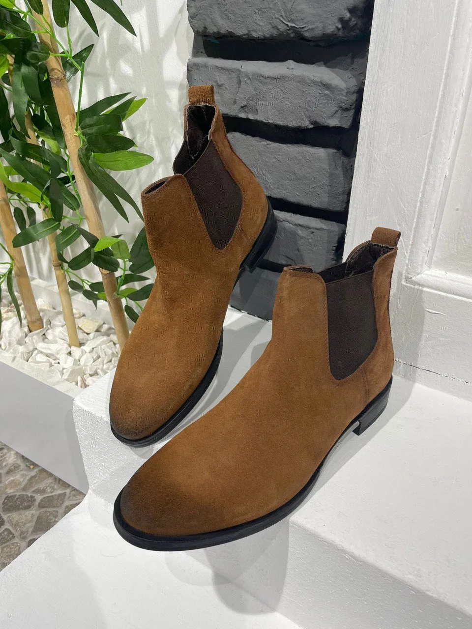 Tan Suede Chelsea Boots