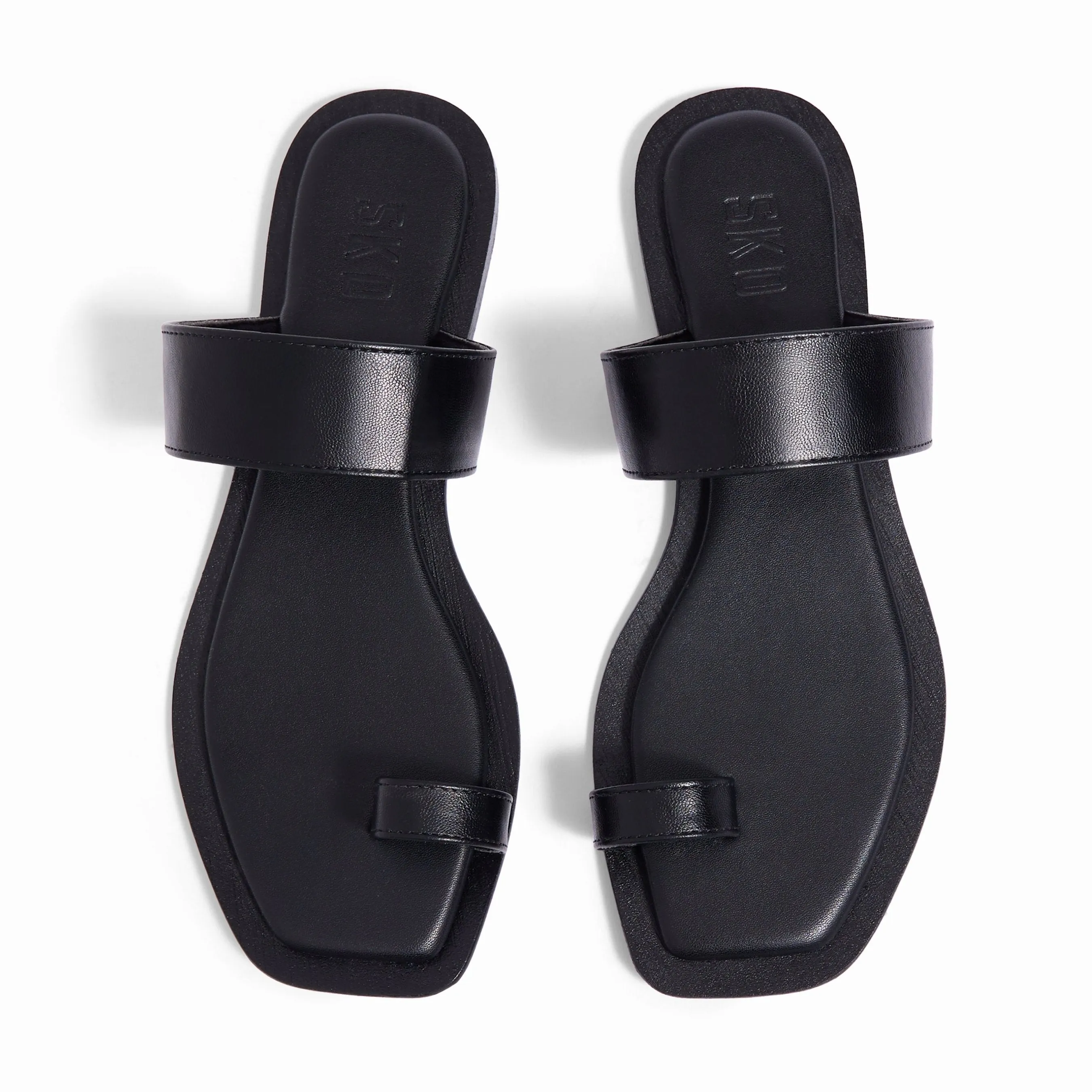 Venice Black Flat Sandals For Women