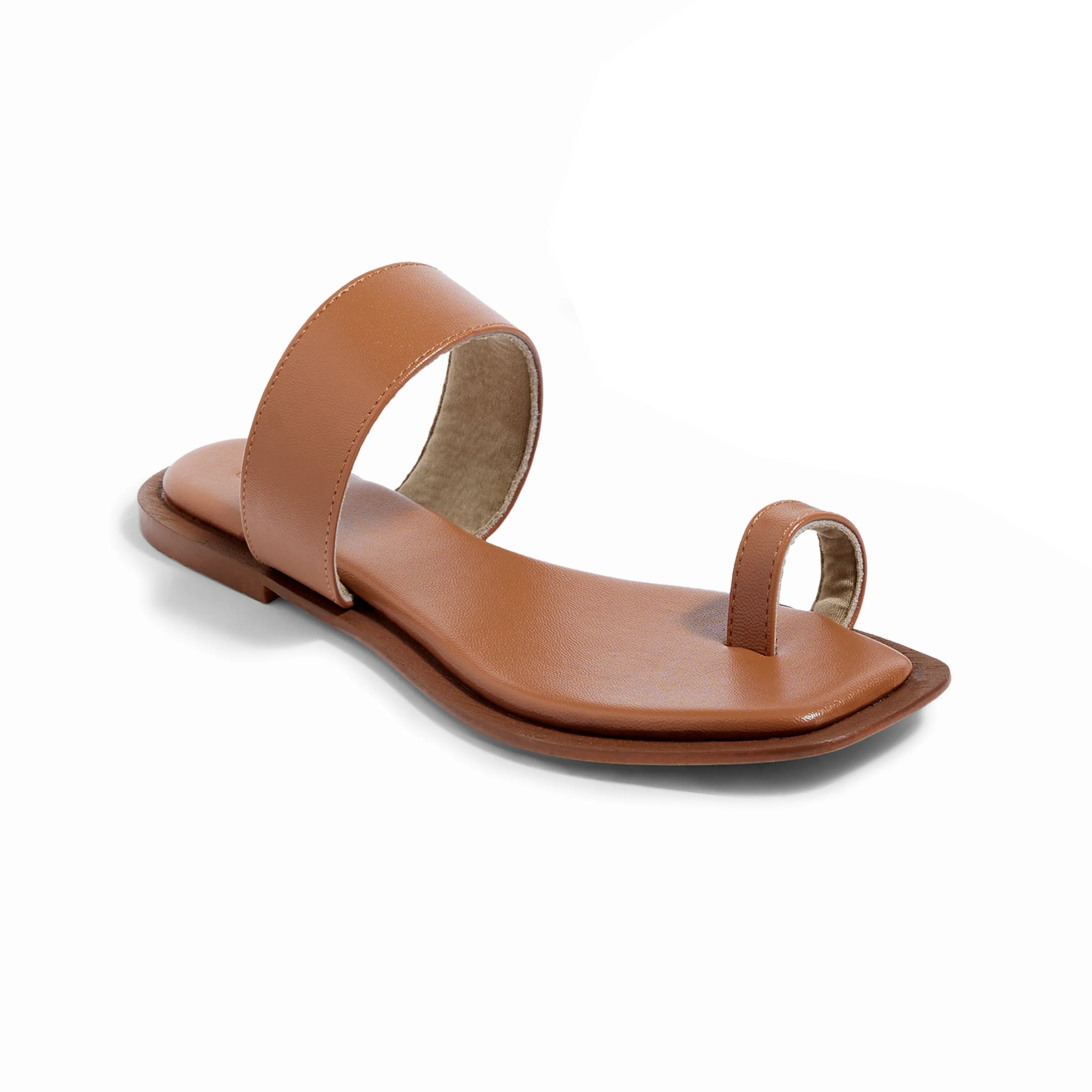Venice Tan Flat Sandals For Women