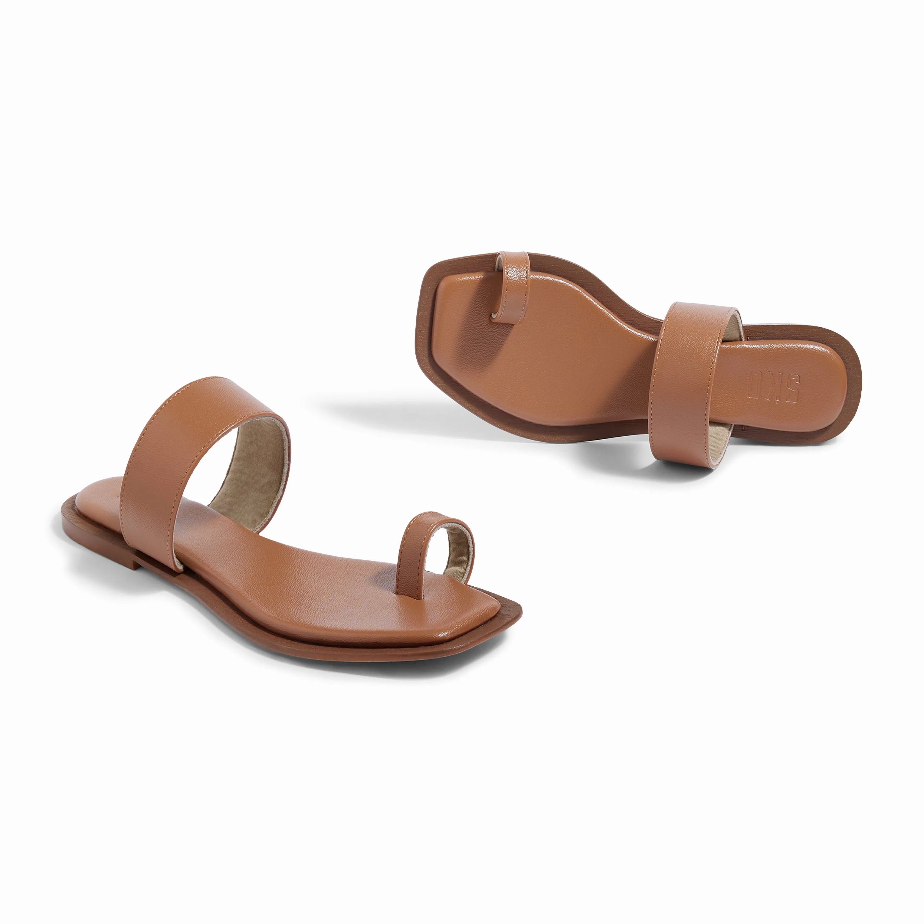 Venice Tan Flat Sandals For Women