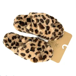 Women's CrissCross Flats Fuzzy Furry Slippers