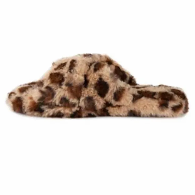Women's CrissCross Flats Fuzzy Furry Slippers