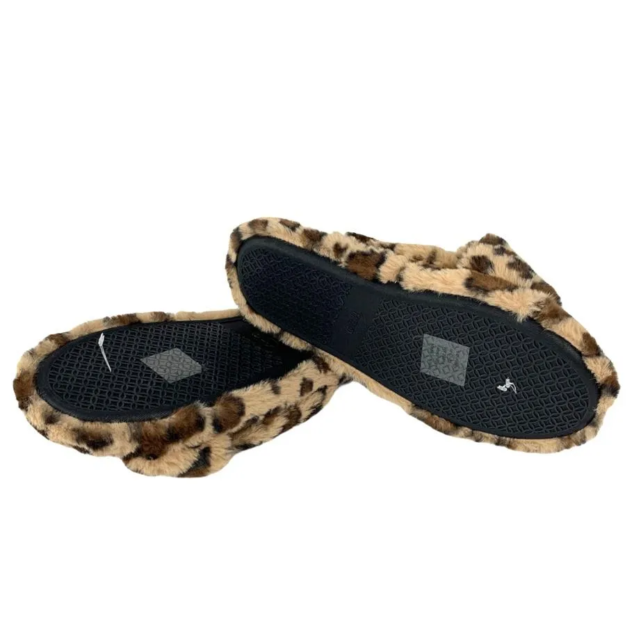 Women's CrissCross Flats Fuzzy Furry Slippers